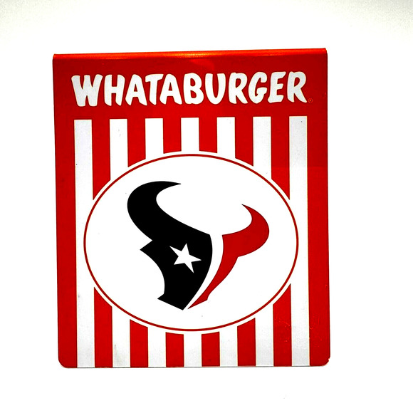 WHATABURGER Houston Texans Bull Logo Limited Edition Table Tent‎ 50 Collectible - Picture 1 of 5